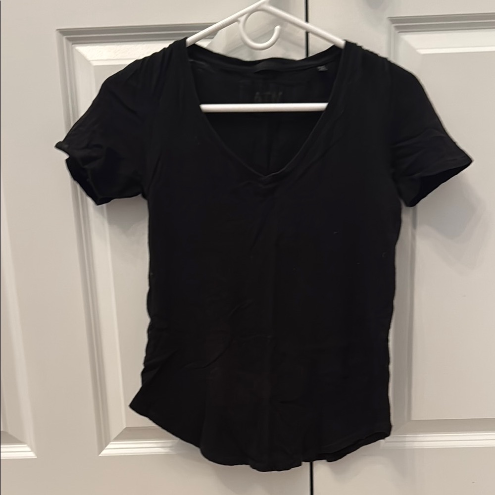 ATM Anthony Thomas Melillo Black Fitted Short Sleeve T-Shirt
